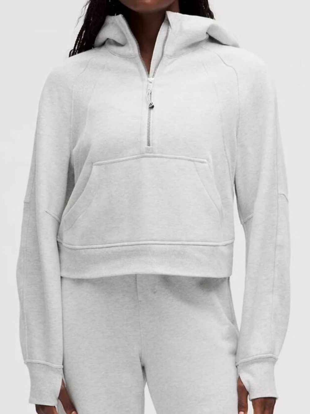 Lululemon Heathered Core Ultra Light GreyScuba Oversized Half-Zip Hoodie